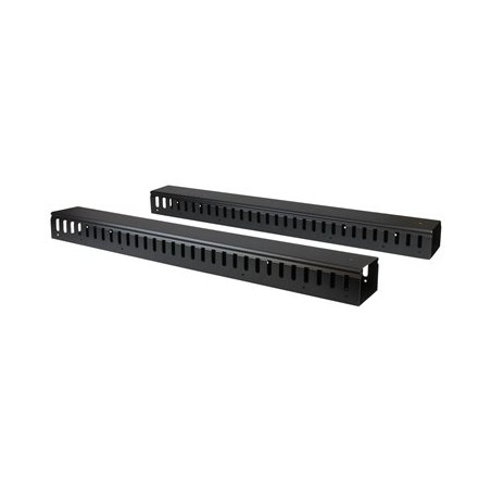 StarTech.com Vertical Cable Organizer with Finger Ducts - Vertical Cable Management Panel - Rack-Mount Cable Raceway - 0U - 6