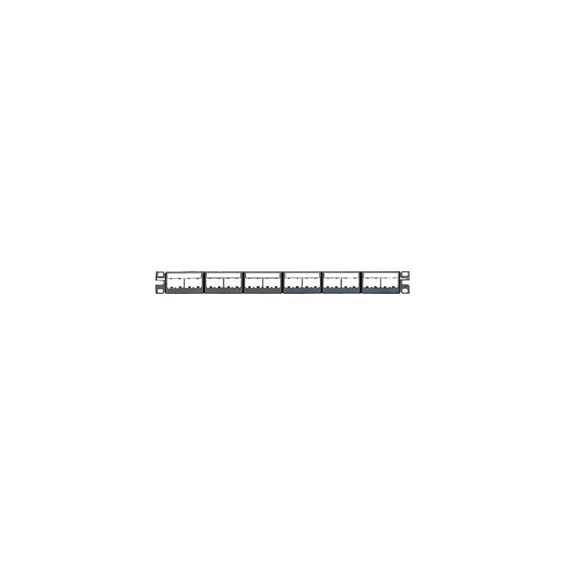 Panduit MINI-COM Modular Faceplate Patch Panels - Propojovací panel - černá - 1U - 19" - 24 porty CPPL24WBLY
