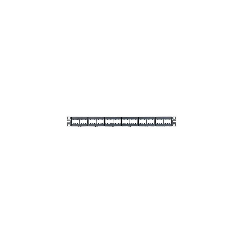 Panduit MINI-COM Modular Faceplate Patch Panels - Propojovací panel - černá - 1U - 19" - 24 porty CPP24WBLY