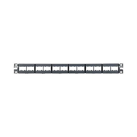 Panduit MINI-COM Modular Faceplate Patch Panels - Propojovací panel - černá - 1U - 19" - 24 porty CPP24WBLY
