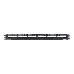 Panduit MINI-COM All Metal Shielded Modular Patch Panel - Propojovací panel - STP - černá - 1U - 19" - 24 porty