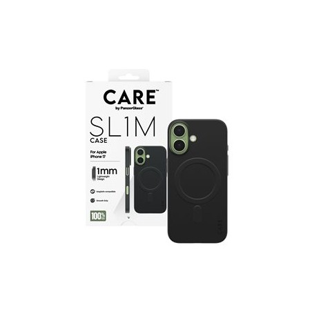 CARE by PanzerGlass SL1M - Zadní kryt pro mobilní telefon - kompatibilita s MagSafe - polykarbonát (PC) - cerná - pro Apple