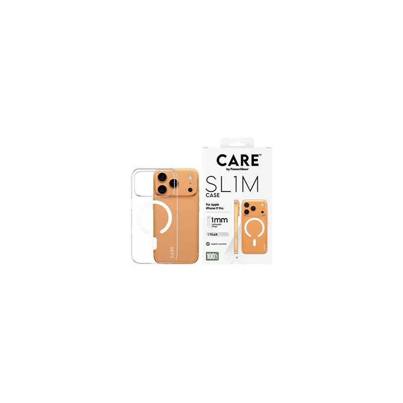 CARE by PanzerGlass SL1M - Zadní kryt pro mobilní telefon - kompatibilita s MagSafe - polykarbonát (PC) - pruhledná - pro Apple