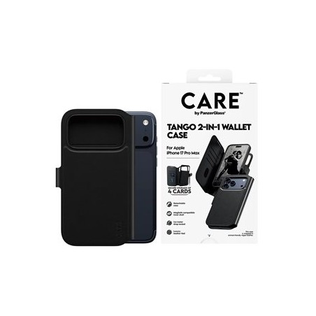CARE by PanzerGlass Tango - Pouzdro s klopou pro mobilní telefon - kompatibilita s MagSafe - veganská kuže - cerná