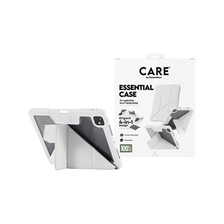 CARE by PanzerGlass - Pouzdro s klopou pro tablet - termoplastický polyuretan (TPU), polykarbonát, umelá kuže - šedá - pro