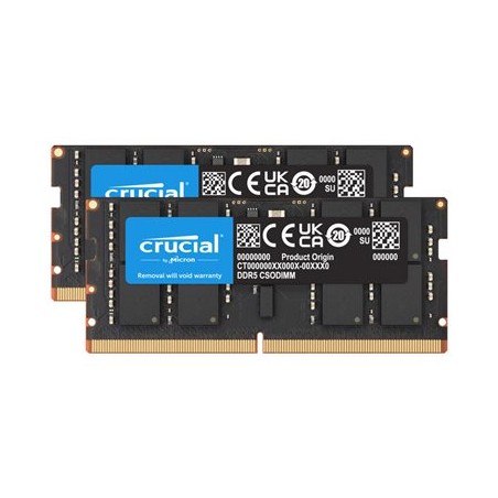 Crucial - DDR5 - sada - 48 GB: 2 x 24 GB - SO-DIMM 262 pinu - 3200 MHz / PC5-51200 - CL52 - 1.1 V - nastaveno na taktování