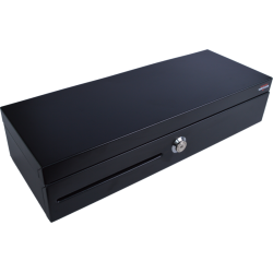 Virtuos pokladní zásuvka FT-460C Flip top, s víkem, 9-24V, černá - s kabelem
