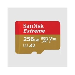SanDisk micro SDXC karta 256GB Extreme (190 MB/s Class 10, UHS-I U3 V30) + adaptér