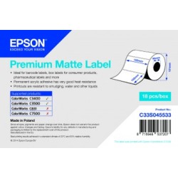 Premium Matte Label - Die-cut Roll: 102mm x 152mm, 225 labels