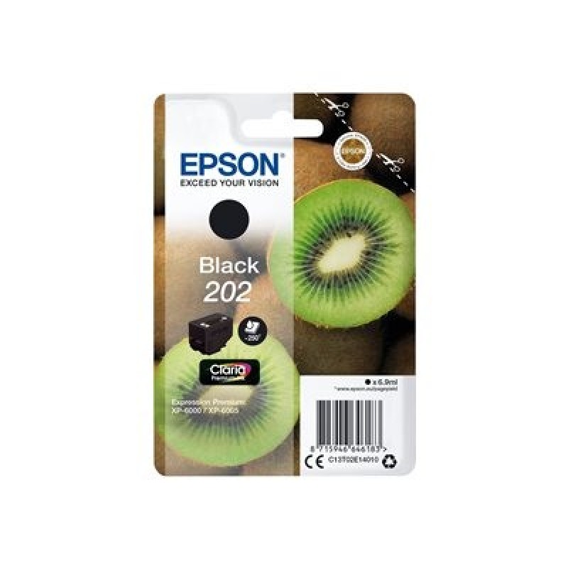Epson 202 - 6.9 ml - černá - originální - blistr s RF / akustickým alarmem - inkoustová cartridge - pro Expression Premium