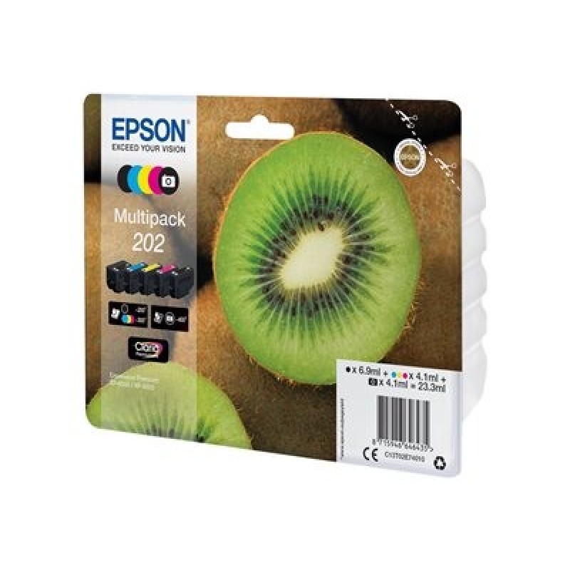 Epson 202 Multipack - 5-balení - černá, žlutá, azurová, purpurová, foto černá - originální - blistr s RF / akustickým alarmem