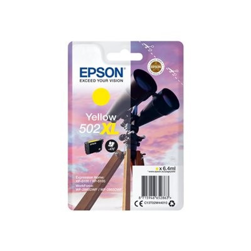 Epson 502XL - 6.4 ml - Vysoká kapacita - žlutá - originální - blistr s RF / akustickým alarmem - inkoustová cartridge - pro