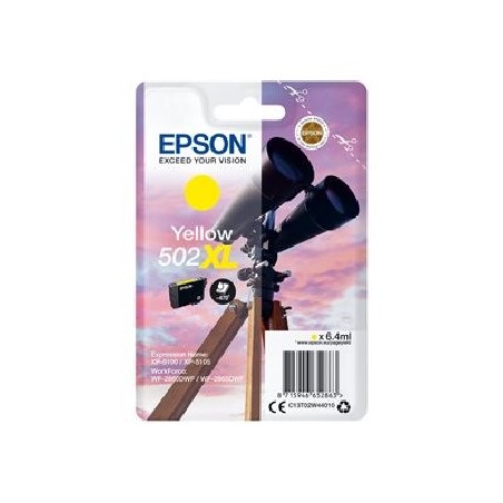 Epson 502XL - 6.4 ml - Vysoká kapacita - žlutá - originální - blistr s RF / akustickým alarmem - inkoustová cartridge - pro