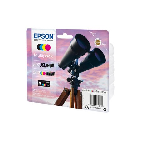 Epson 502XL Multipack - 4-balení - 19.1 ml - Vysoká kapacita - černá, žlutá, azurová, purpurová - originální - blistr s RF /