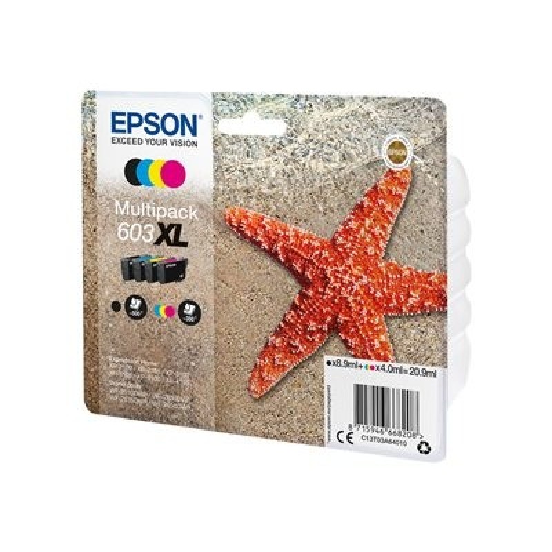 Epson 603XL Multipack - 4-balení - XL - černá, žlutá, azurová, purpurová - originální - blistr s RF / akustickým alarmem