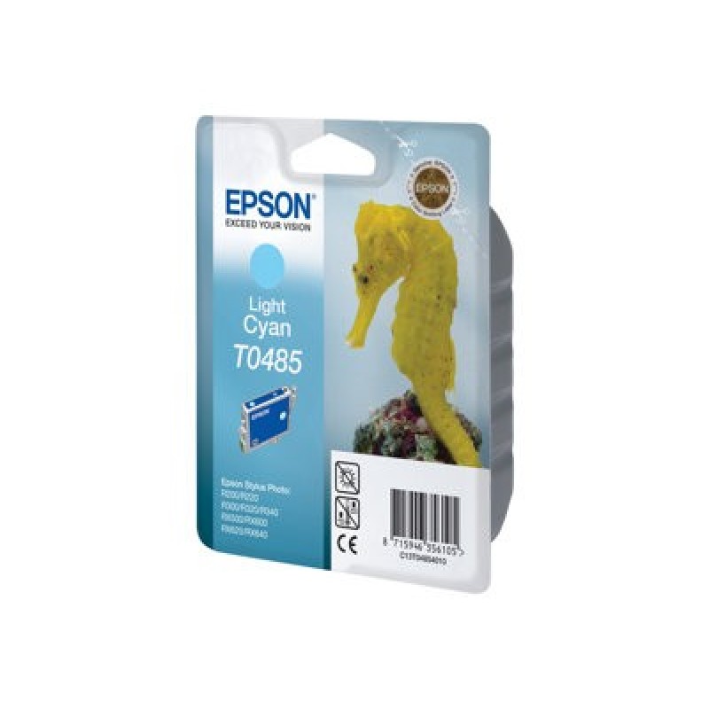 Epson T0485 - 13 ml - světle azurová - originální - blistr s RF / akustickým alarmem - inkoustová cartridge - pro Stylus DX3800