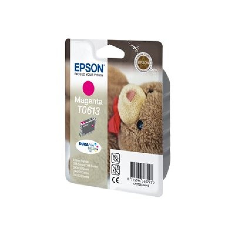 Epson T0613 - 8 ml - purpurová - originální - blistr s RF / akustickým alarmem - inkoustová cartridge - pro Stylus D68, D88