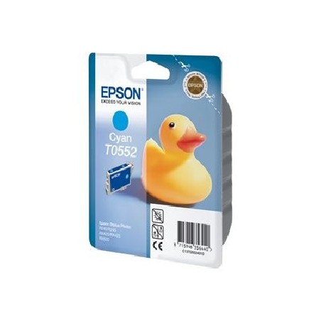 Epson T0552 - 8 ml - azurová - originální - blistr s RF / akustickým alarmem - inkoustová cartridge - pro Stylus Photo R240