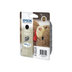 Epson T0611 - 8 ml - černá - originální - blistr s RF / akustickým alarmem - inkoustová cartridge - pro Stylus D68, D88