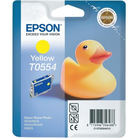 Epson T0554 - 8 ml - žlutá - originální - blistr s RF / akustickým alarmem - inkoustová cartridge - pro Stylus Photo R240