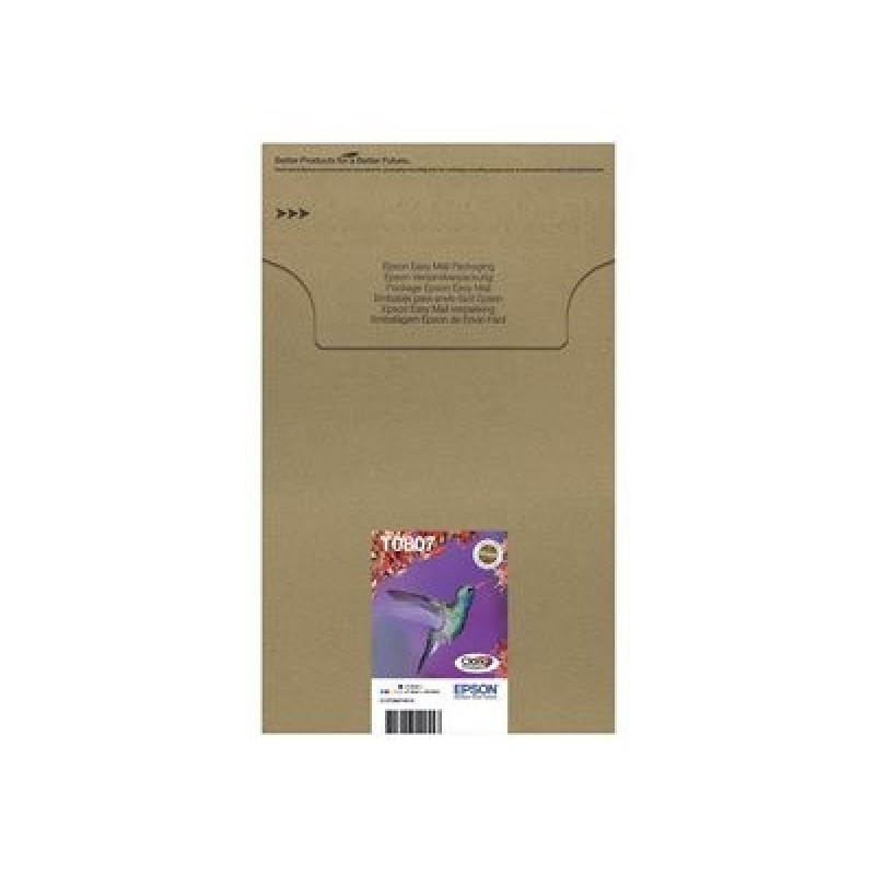 Epson T0807 Easy Mail Packaging - 6-balení - černá, žlutá, azurová, purpurová, světlá fialová, světle azurová - originální