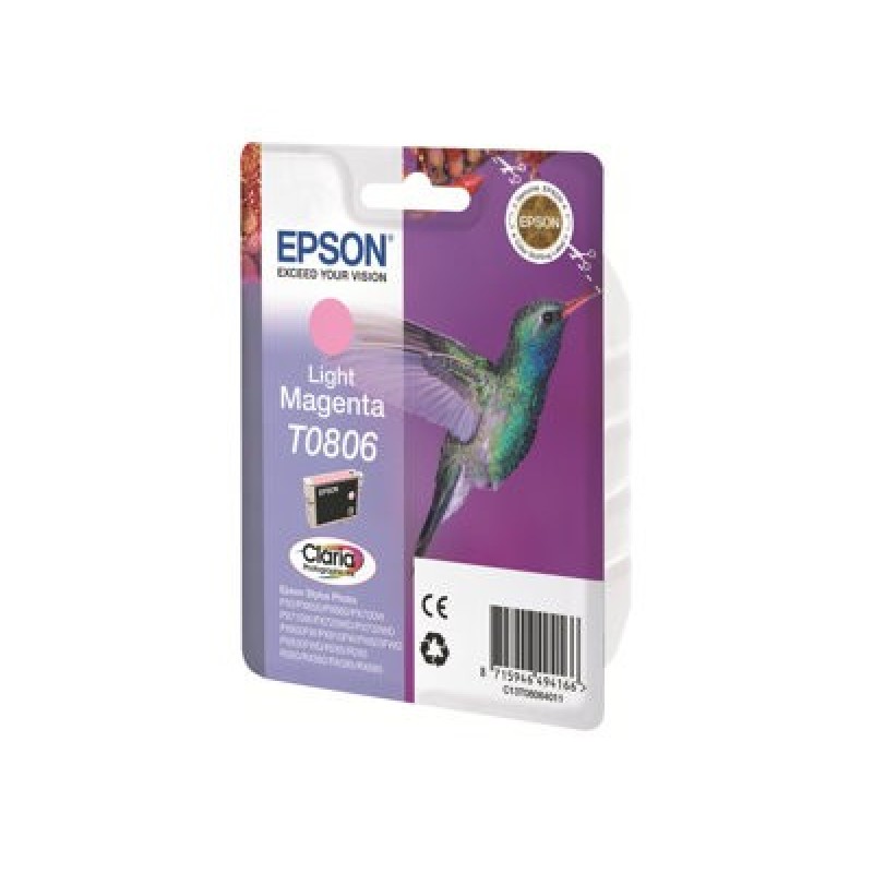 Epson T0806 - Světlá fialová - originální - blistr s RF / akustickým alarmem - inkoustová cartridge - pro Stylus Photo P50
