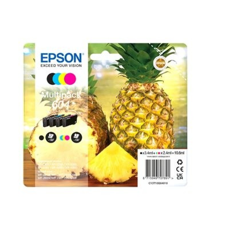 Epson 604 Multipack - 4-balení - černá, žlutá, azurová, purpurová - originální - blistr s RF / akustickým alarmem - inkoustová