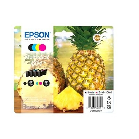 Epson 604 Multipack - 4-balení - černá, žlutá, azurová, purpurová - originální - blistr s RF / akustickým alarmem - inkoustová