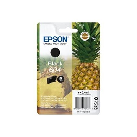 Epson 604 - 3.4 ml - černá - originální - blistr s RF / akustickým alarmem - inkoustová cartridge - pro Expression Home