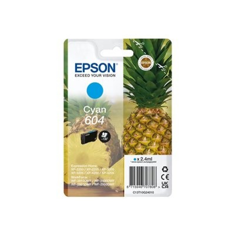 Epson 604 - 2.4 ml - azurová - originální - blistr s RF / akustickým alarmem - inkoustová cartridge - pro Expression Home