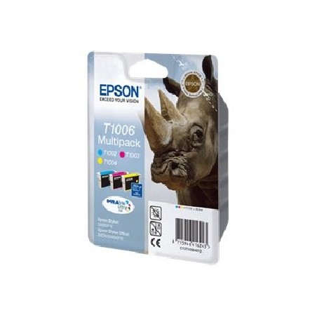 Epson T1006 Multipack - 3-balení - 33.3 ml - žlutá, azurová, purpurová - originální - blistr s RF / akustickým alarmem