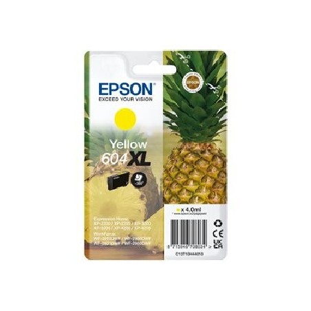 Epson 604XL Singlepack - 4 ml - XL - žlutá - originální - blistr s RF / akustickým alarmem - inkoustová cartridge - pro