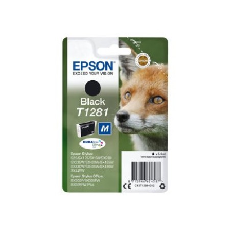 Epson T1281 - Velikost M - černá - originální - blistr s RF / akustickým alarmem - inkoustová cartridge - pro Stylus S22