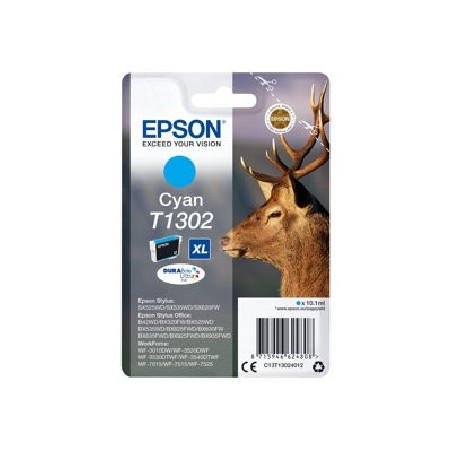 Epson T1302 - 10.1 ml - XL - azurová - originální - blistr s RF / akustickým alarmem - inkoustová cartridge - pro Stylus Office