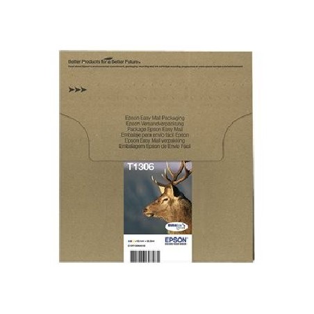 Epson T1306 Multipack Easy Mail Packaging - 3-balení - 30.3 ml - žlutá, azurová, purpurová - originální - pouzdro - inkoustová