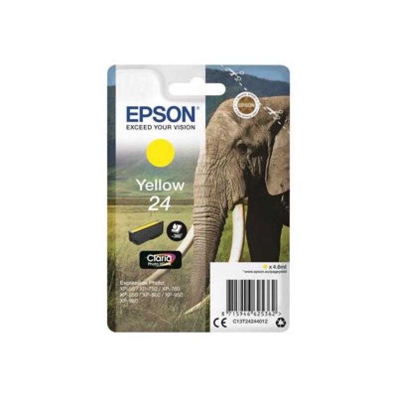 Epson 24 - 4.6 ml - žlutá - originální - blistr s RF alarmem - inkoustová cartridge - pro Expression Photo XP-55, 750, 760
