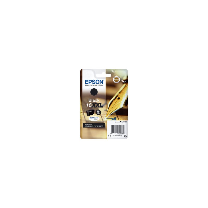 Epson 16XXL - 21.6 ml - XL - černá - originální - blistr - inkoustová cartridge - pro WorkForce WF-2660DWF