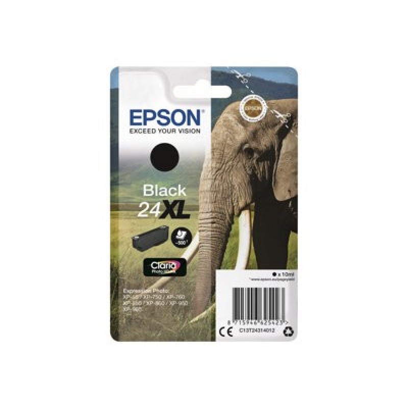 Epson 24XL - 10 ml - XL - černá - originální - blistr s RF alarmem - inkoustová cartridge - pro Expression Photo XP-55, 750