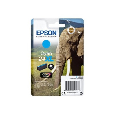 Epson 24XL - 8.7 ml - XL - azurová - originální - blistr s RF alarmem - inkoustová cartridge - pro Expression Photo XP-55, 750