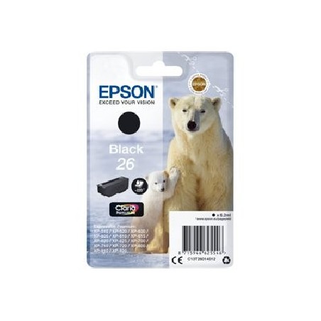 Epson 26 - 6.2 ml - černá - originální - blistr s RF / akustickým alarmem - inkoustová cartridge - pro Expression Premium