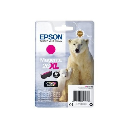 Epson 26XL - 9.7 ml - XL - purpurová - originální - blistr s RF / akustickým alarmem - inkoustová cartridge - pro Expression