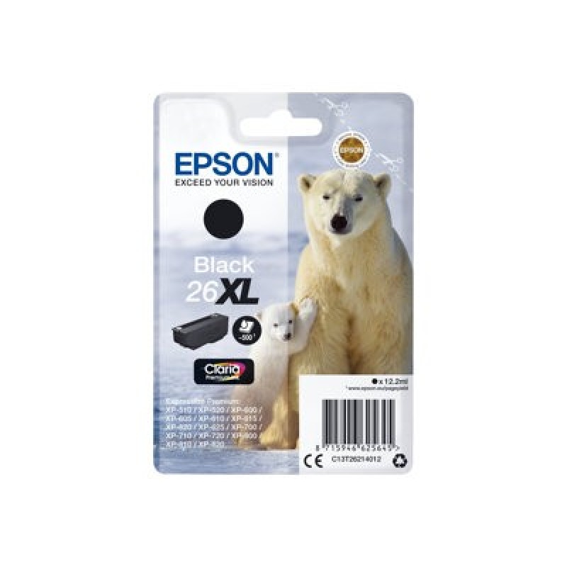 Epson 26XL - 12.2 ml - XL - černá - originální - blistr s RF / akustickým alarmem - inkoustová cartridge - pro Expression
