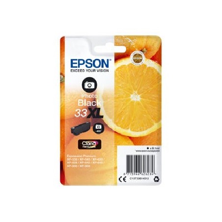 Epson 33XL - 8.1 ml - XL - foto černá - originální - blistr s RF / akustickým alarmem - inkoustová cartridge - pro Expression