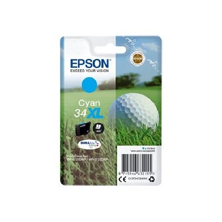 Epson 34XL - 10.8 ml - XL - azurová - originální - blistr s RF / akustickým alarmem - inkoustová cartridge - pro WorkForce Pro