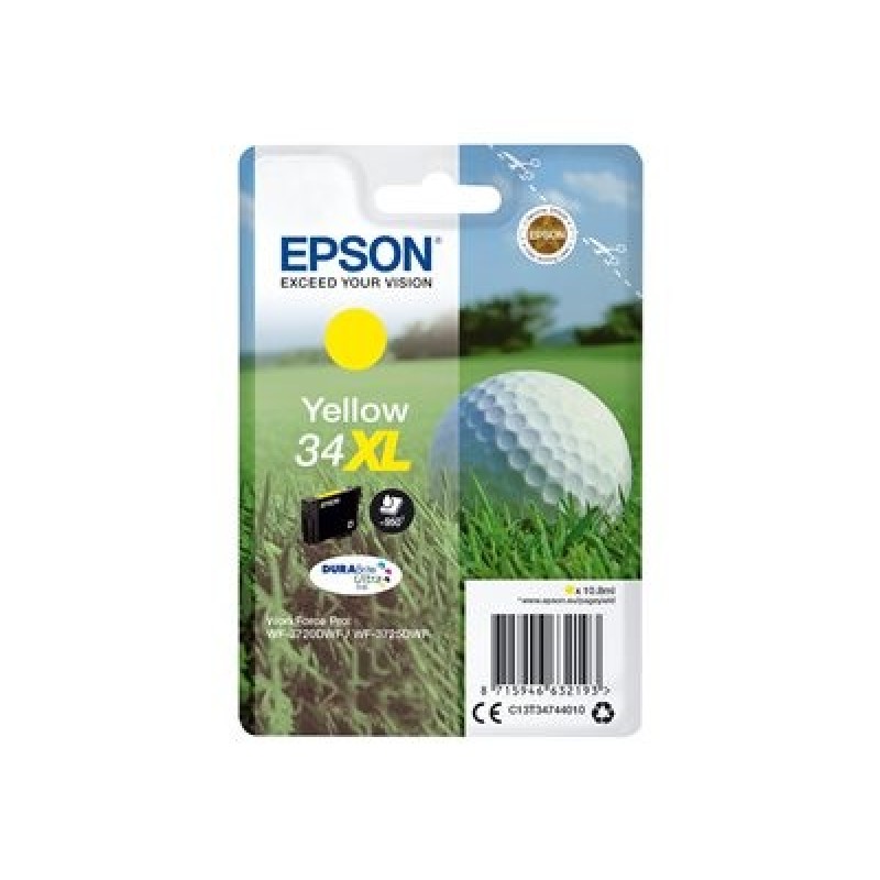Epson 34XL - 10.8 ml - XL - žlutá - originální - blistr s RF / akustickým alarmem - inkoustová cartridge - pro WorkForce Pro