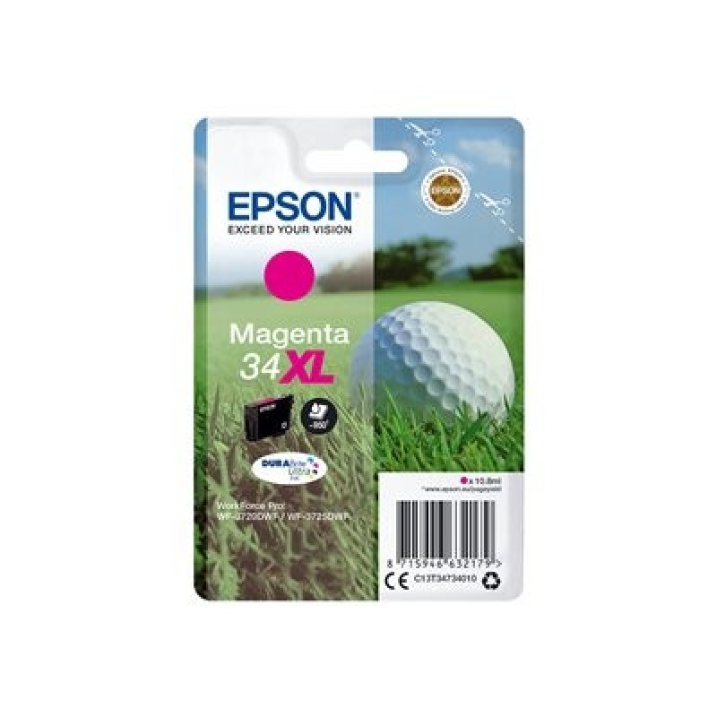 Epson 34XL - XL - purpurová - originální - blistr s RF / akustickým alarmem - inkoustová cartridge - pro WorkForce Pro