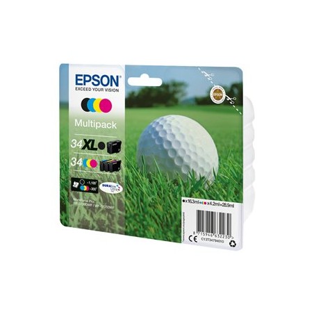 Epson 34XL - 4-balení - XL - černá, žlutá, azurová, purpurová - originální - blistr s RF / akustickým alarmem - in… C13T34794020