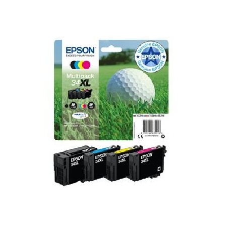Epson 34XL - 4-balení - XL - černá, žlutá, azurová, purpurová - originální - blistr s RF / akustickým alarmem - in… C13T34764020