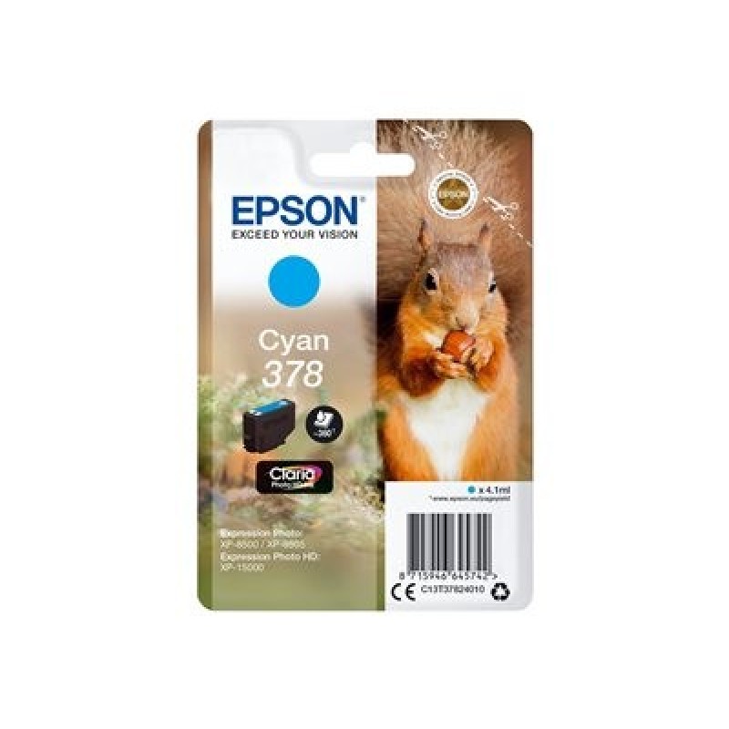 Epson 378 - 4.1 ml - azurová - originální - blistr s RF / akustickým alarmem - inkoustová cartridge - pro Expression Home