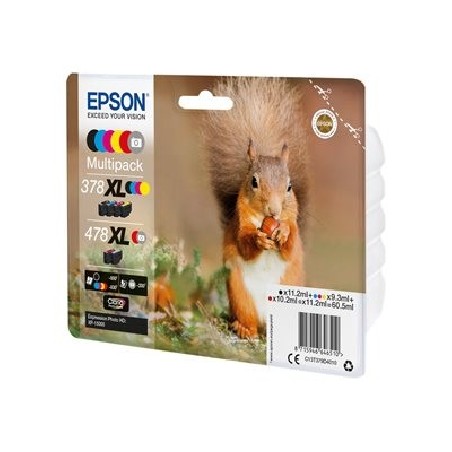 Epson 478XL Multipack - 6-balení - šedá, černá, žlutá, azurová, purpurová, červená - originální - blistr s RF / akustickým
